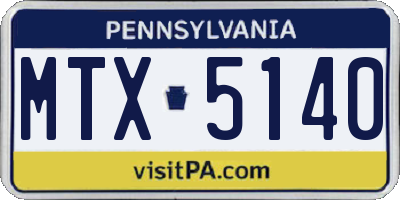 PA license plate MTX5140