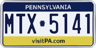 PA license plate MTX5141