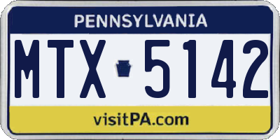 PA license plate MTX5142