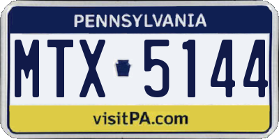 PA license plate MTX5144