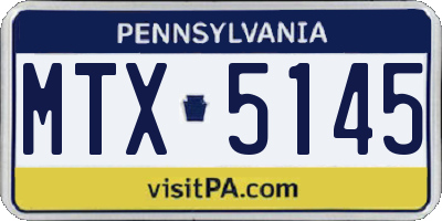 PA license plate MTX5145