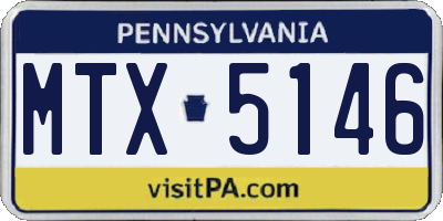 PA license plate MTX5146