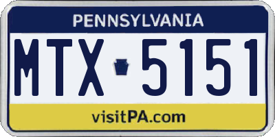 PA license plate MTX5151