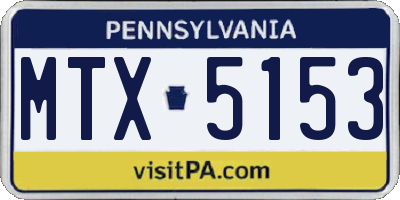 PA license plate MTX5153
