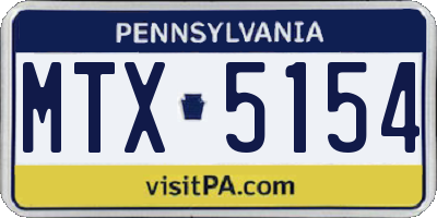 PA license plate MTX5154