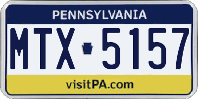 PA license plate MTX5157