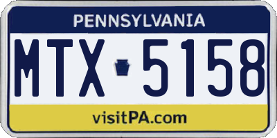 PA license plate MTX5158