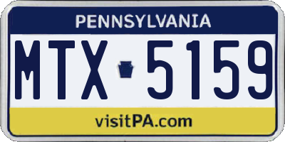 PA license plate MTX5159