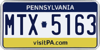 PA license plate MTX5163
