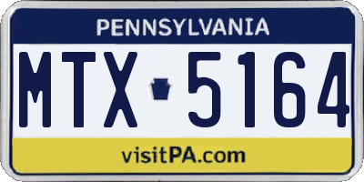 PA license plate MTX5164