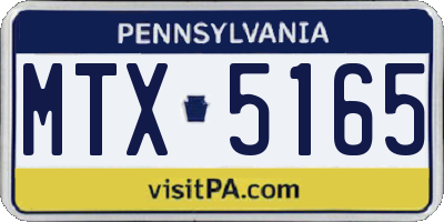 PA license plate MTX5165