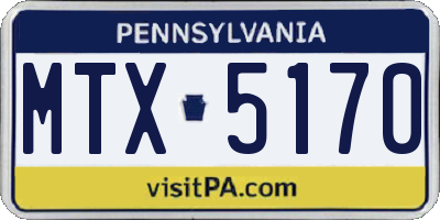 PA license plate MTX5170