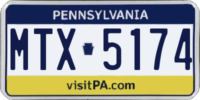 PA license plate MTX5174