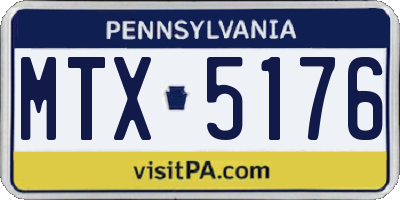 PA license plate MTX5176
