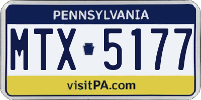 PA license plate MTX5177