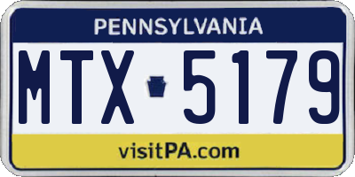 PA license plate MTX5179