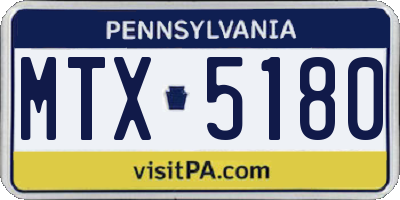 PA license plate MTX5180