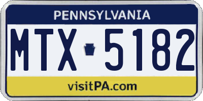 PA license plate MTX5182