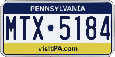 PA license plate MTX5184