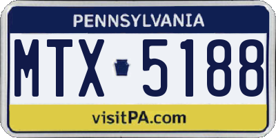 PA license plate MTX5188
