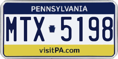 PA license plate MTX5198