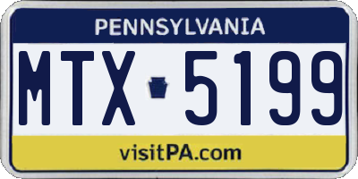 PA license plate MTX5199