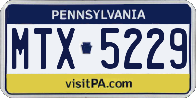 PA license plate MTX5229