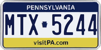 PA license plate MTX5244