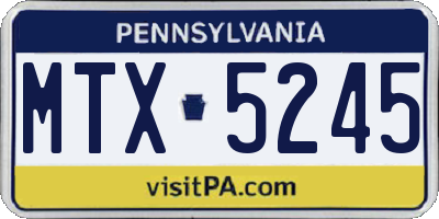 PA license plate MTX5245