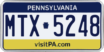 PA license plate MTX5248