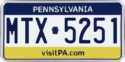 PA license plate MTX5251