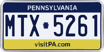PA license plate MTX5261