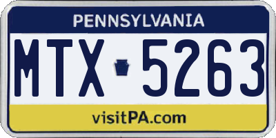 PA license plate MTX5263