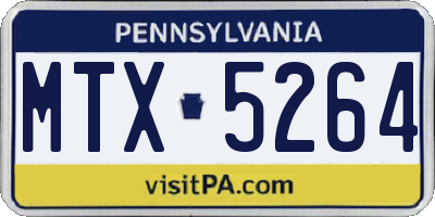 PA license plate MTX5264