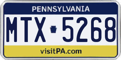 PA license plate MTX5268