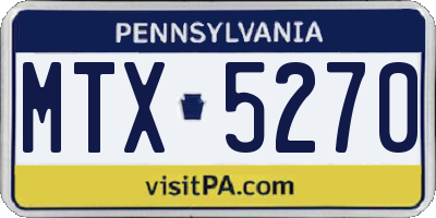 PA license plate MTX5270