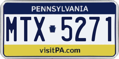 PA license plate MTX5271