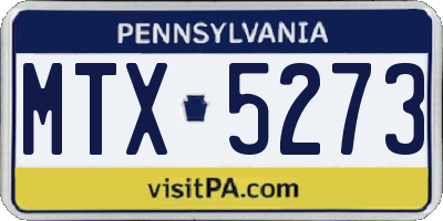 PA license plate MTX5273