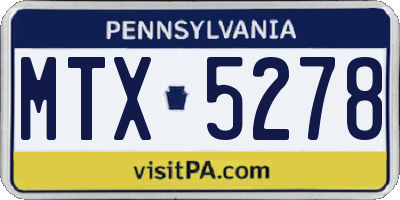 PA license plate MTX5278