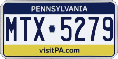 PA license plate MTX5279