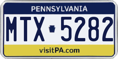 PA license plate MTX5282