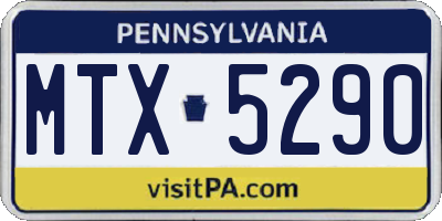 PA license plate MTX5290