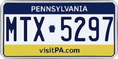 PA license plate MTX5297