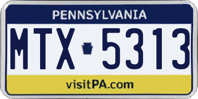 PA license plate MTX5313