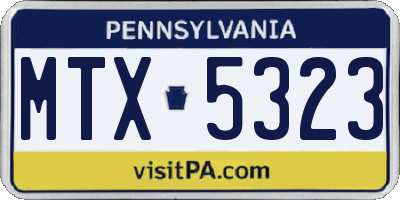 PA license plate MTX5323