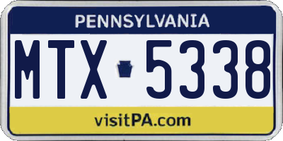 PA license plate MTX5338