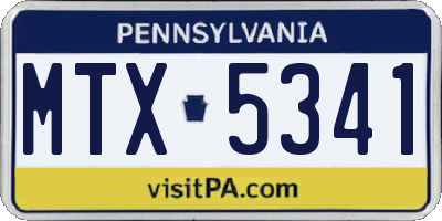PA license plate MTX5341