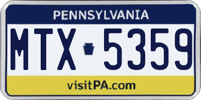 PA license plate MTX5359