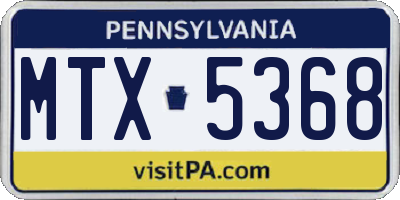 PA license plate MTX5368