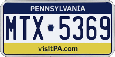 PA license plate MTX5369
